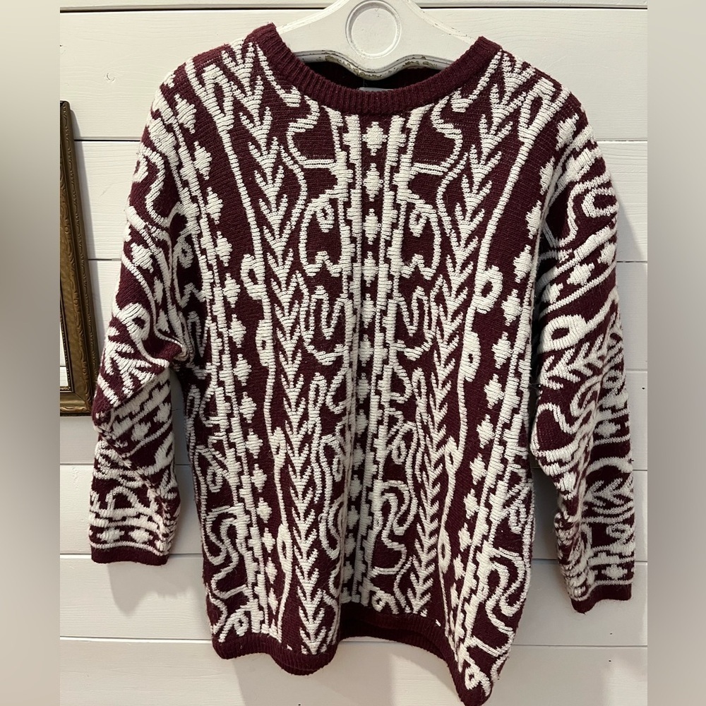 Vintage Burgundy Knit Sweater - White Stag size L